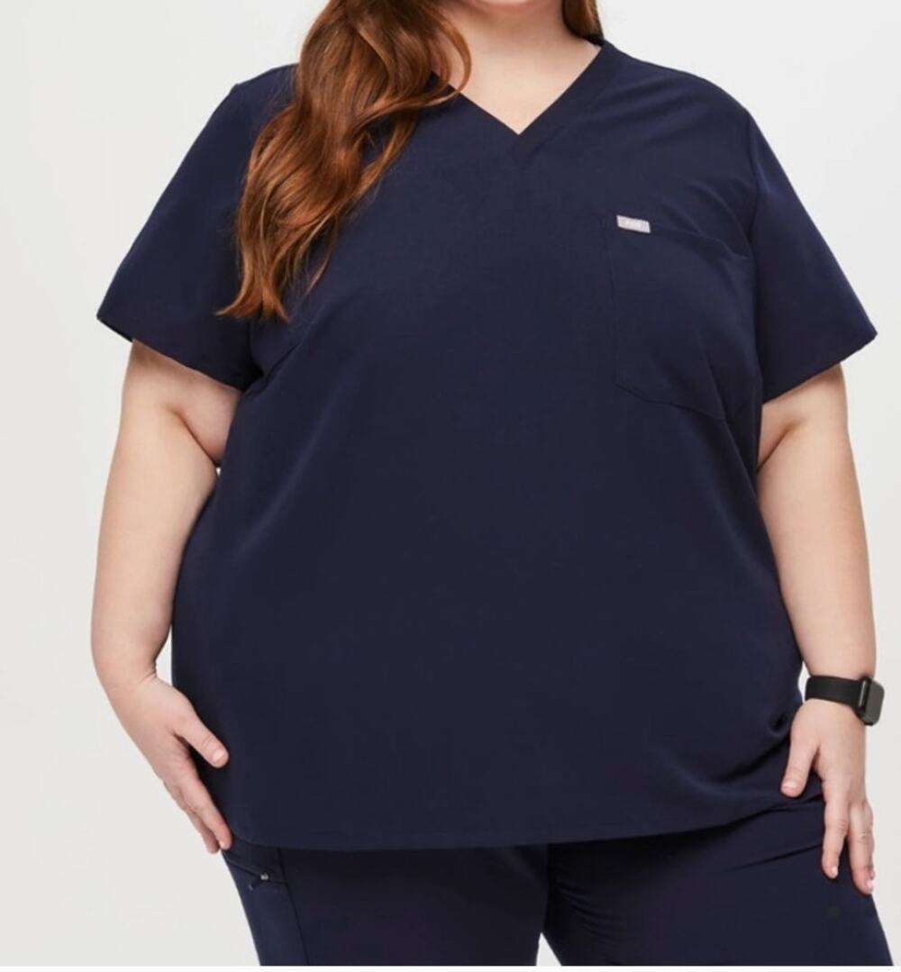 FIGS Tops Women's 3XL Catarina Scrub Navy Blue